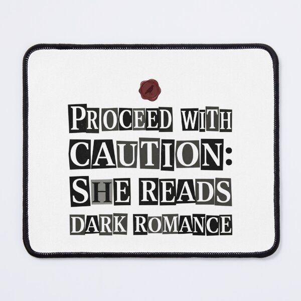 Item preview, Proceed With Caution She Reads Dark Romance Ransom Note Bookish Reader Quote designed and sold by raedattia.