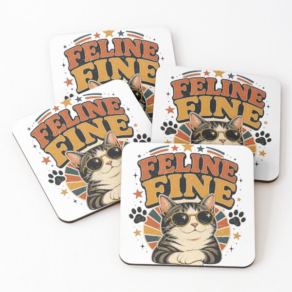 Item preview,  Feline Fine Funny Cat Vintage Retro Design designed and sold by RobertArt08.