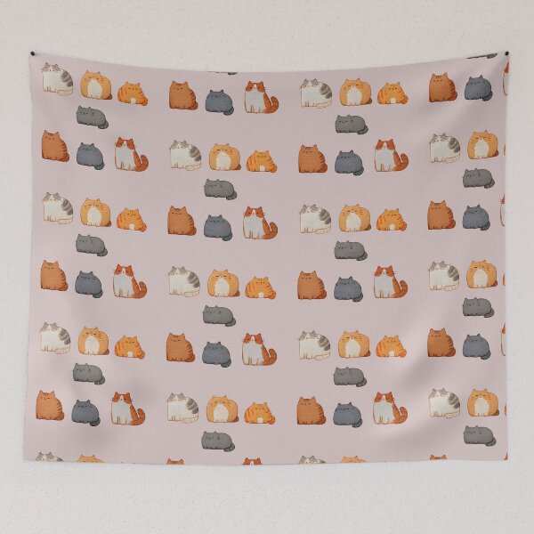 Item preview, Chubby Watercolor Cats – Cute Sleepy Cat Collection designed and sold by KAM-KAM-STORE.