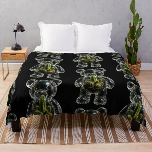 Item preview, Glass Bear Cactus Figurine Graphic Art designed and sold by Bhinfy.