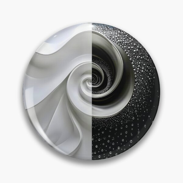 Item preview, Monochrome Spiral Contrast in Black and Silver designed and sold by Vicky Brago-Mitchell®.