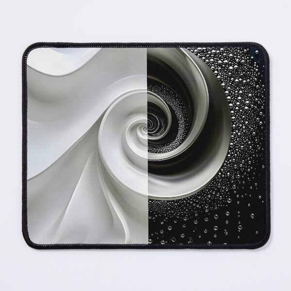 Item preview, Monochrome Spiral Contrast in Black and Silver designed and sold by Vicky Brago-Mitchell®.