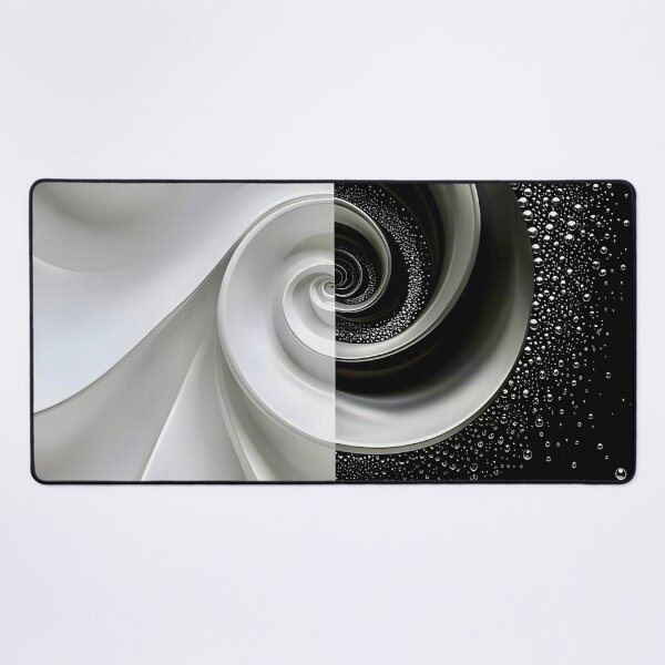 Item preview, Monochrome Spiral Contrast in Black and Silver designed and sold by Vicky Brago-Mitchell®.