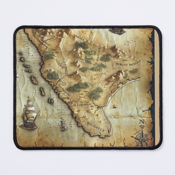 Item preview, Vintage Fantasy Treasure Map - Pirate RPG & Dark Academia Aesthetic designed and sold by By Nayla.