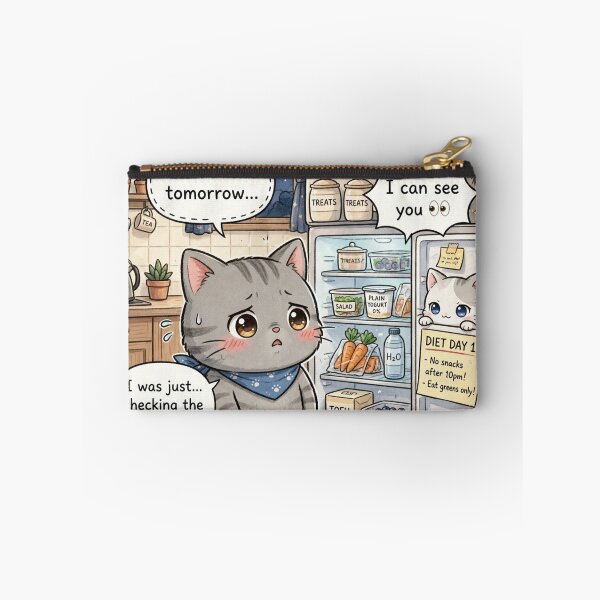 Item preview, Diet Day 1 - Caught at the Fridge - Kawaii Cat Humor designed and sold by MAISON SYLVIE.