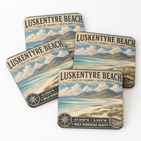 Item preview, Luskentyre Beach Isle of Harris Vintage Travel designed and sold by naturalsurvival.