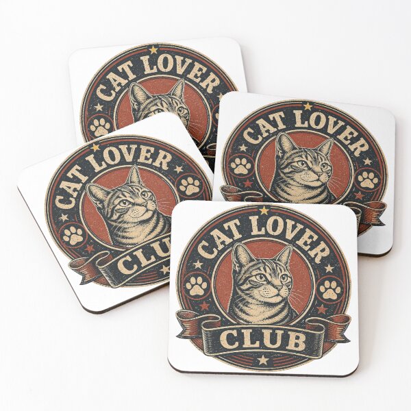 Item preview, Cat Lover Club Vintage Retro Cat Design designed and sold by RobertArt08.