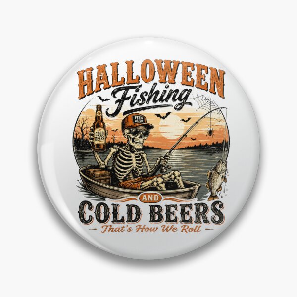 Item preview, Halloween Fishing And Cold Beers Aussie Dad Funny Skeleton Fishing Beer designed and sold by Yellowriversss.