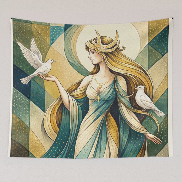 Item preview,  Rhiannon Goddess of Horses illustration. designed and sold by GalleryKauffeld.