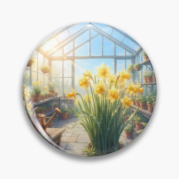Item preview, January Birth Flower: Golden Daffodil Morning in the Greenhouse designed and sold by SOOstudio73.