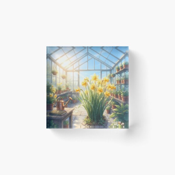 Item preview, January Birth Flower: Golden Daffodil Morning in the Greenhouse designed and sold by SOOstudio73.