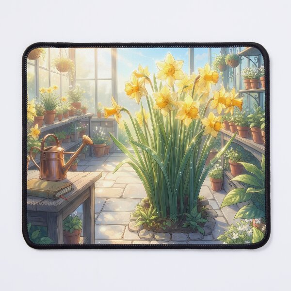 Item preview, January Birth Flower: Golden Daffodil Morning in the Greenhouse designed and sold by SOOstudio73.