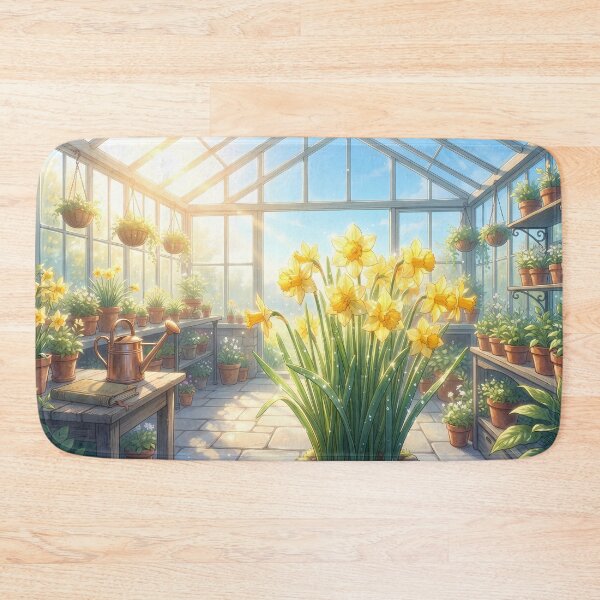 Item preview, January Birth Flower: Golden Daffodil Morning in the Greenhouse designed and sold by SOOstudio73.