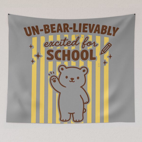 Item preview, Un-bear-lievably Excited Retro Bear Design designed and sold by MOCH- ART.