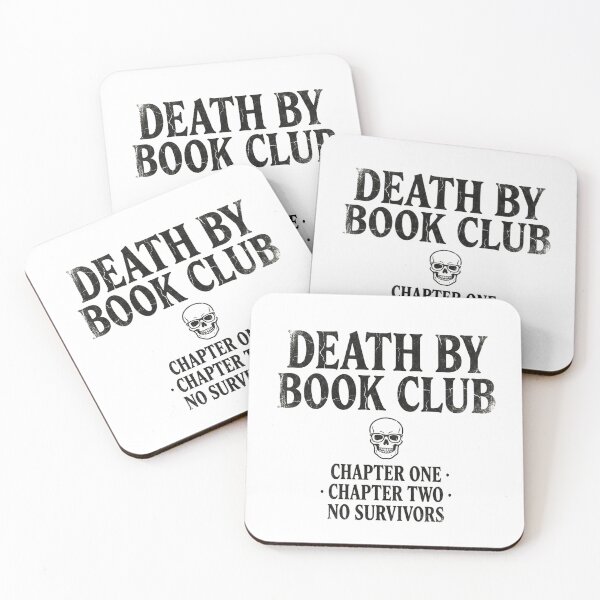 Item preview, Death By Book Club Funny Reader Quote Skull Bookish Aesthetic designed and sold by raedattia.