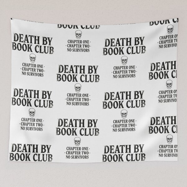 Item preview, Death By Book Club Funny Reader Quote Skull Bookish Aesthetic designed and sold by raedattia.