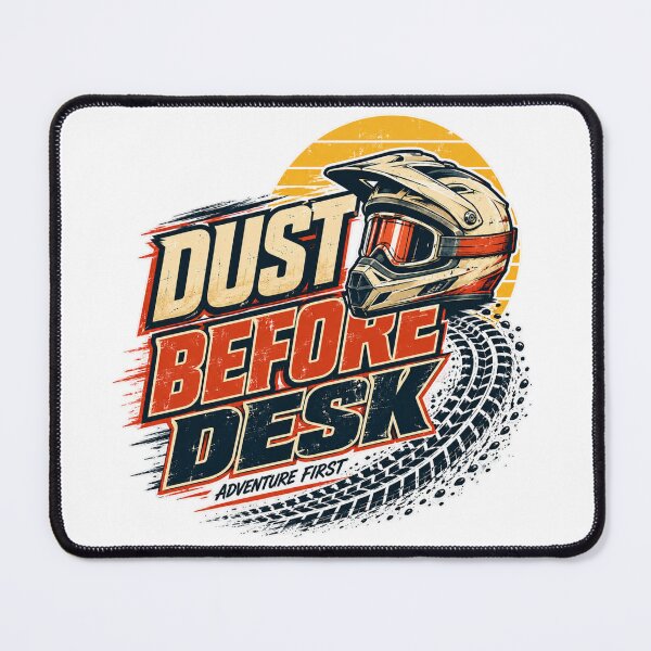 Item preview, Dust Before Desk Retro Adventure Motorcycle Design designed and sold by TorqueTheoryLab.