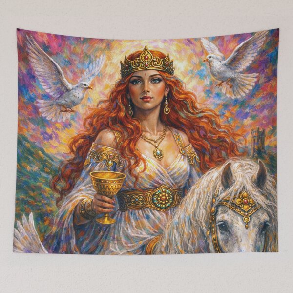 Item preview, Rhiannon Celtic Goddess of horses Painting. designed and sold by GalleryKauffeld.