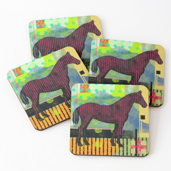 Item preview, Abstract Glitch Horse in Geometric Landscape #2 designed and sold by MikZviagin.