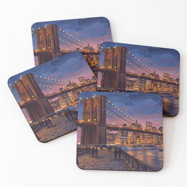 Item preview, Brooklyn Bridge and Manhattan Skyline at Dusk designed and sold by RedPeaStudio.