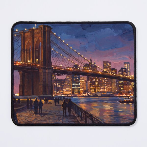 Item preview, Brooklyn Bridge and Manhattan Skyline at Dusk designed and sold by RedPeaStudio.