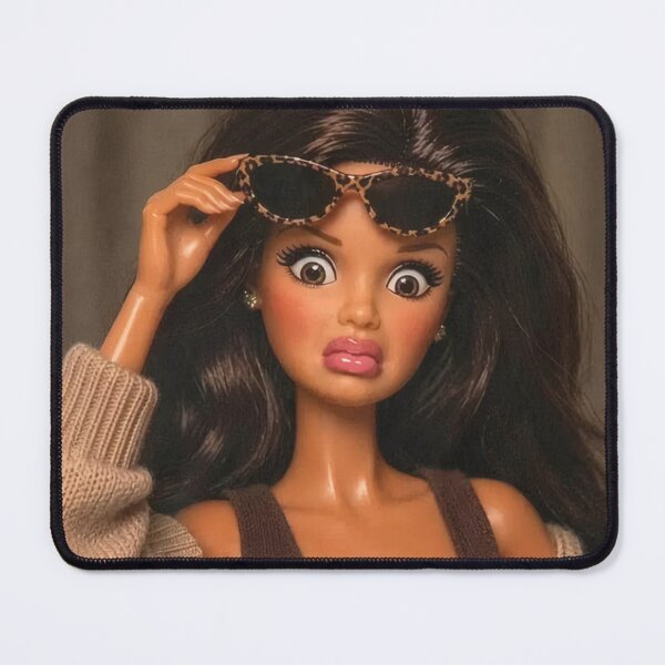 Item preview, Shocked Brunette Doll Sunglasses Reaction Funny Meme designed and sold by Devilians92.