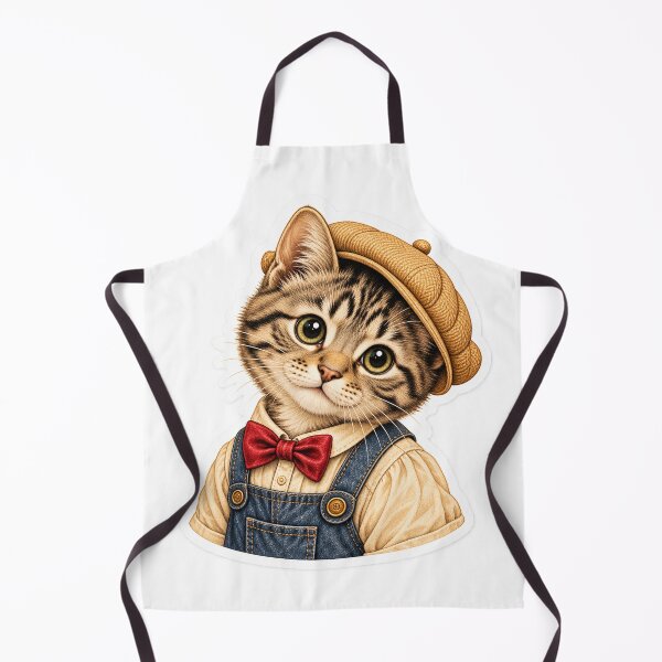 Item preview, Cute Tabby Kitten in Beret – Vintage Cottagecore Cat Sticker designed and sold by ChicClicker.