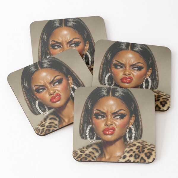 Item preview, Disgusted Leopard Coat Baddie Doll Reaction Meme designed and sold by Devilians92.