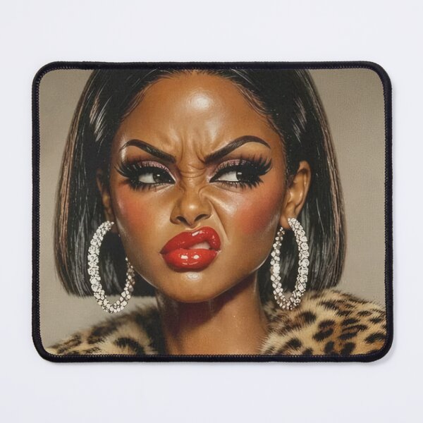 Item preview, Disgusted Leopard Coat Baddie Doll Reaction Meme designed and sold by Devilians92.
