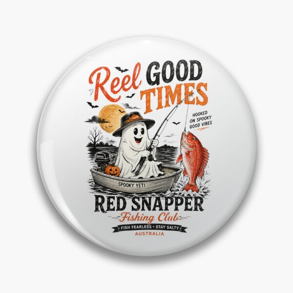 Item preview, Reel Good Times Red Snapper Fishing Club Australia Funny Aussie Ghost Fishing Halloween designed and sold by Yellowriversss.