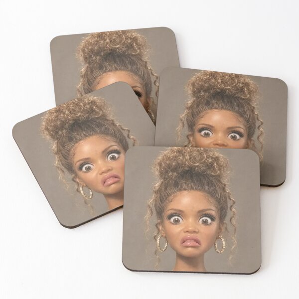 Item preview, Disgusted Gold Hoop Earrings Doll Reaction Meme designed and sold by Devilians92.