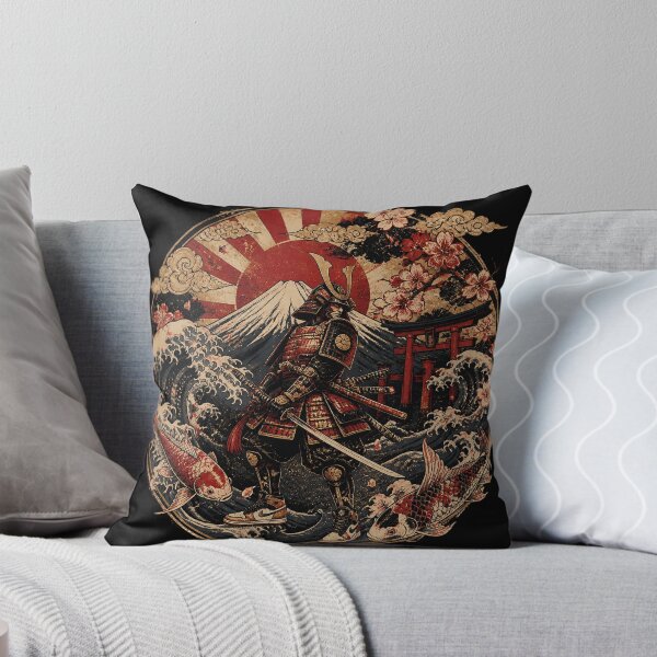 Item preview, Samurai Spirit of Japan | Mount Fuji, Koi Fish & Rising Sun Vintage Japanese Art designed and sold by RhymeArc.