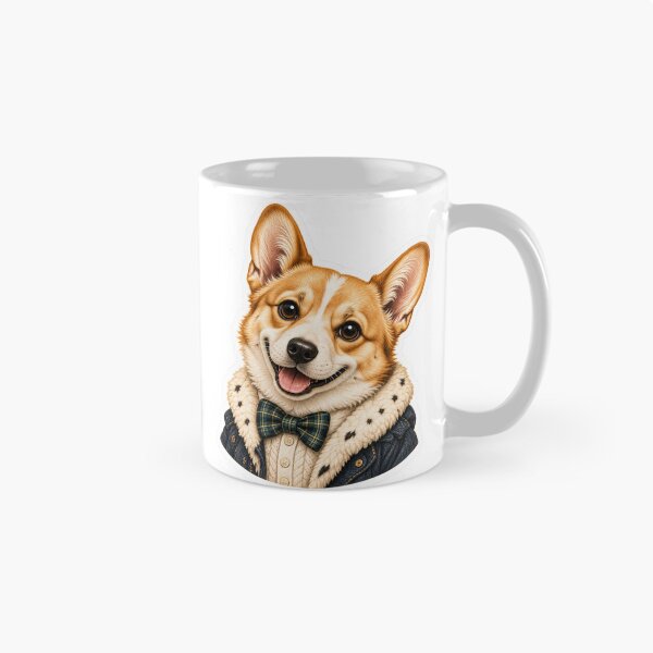 Item preview, Cute Corgi Gentleman – Vintage Preppy Dog Portrait Sticker designed and sold by ChicClicker.