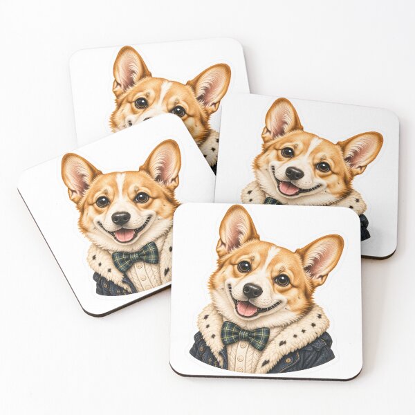 Item preview, Cute Corgi Gentleman – Vintage Preppy Dog Portrait Sticker designed and sold by ChicClicker.