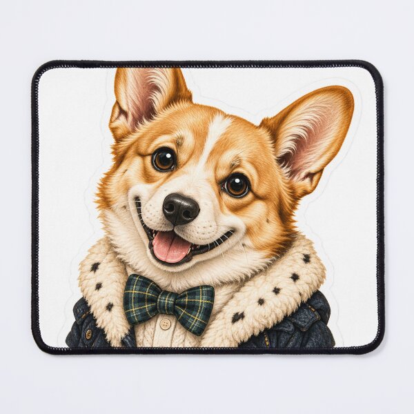 Item preview, Cute Corgi Gentleman – Vintage Preppy Dog Portrait Sticker designed and sold by ChicClicker.