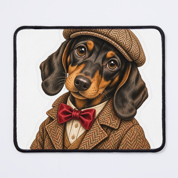 Item preview, Vintage Dachshund Gentleman – Cute Sausage Dog in Tweed Sticker designed and sold by ChicClicker.