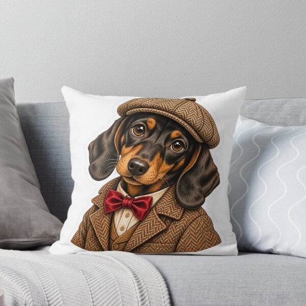Item preview, Vintage Dachshund Gentleman – Cute Sausage Dog in Tweed Sticker designed and sold by ChicClicker.