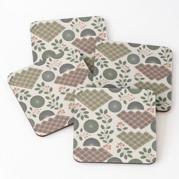 Item preview, Modern Japanese Wagara Botanical Pattern – Elegant Seamless Japanese Floral Design designed and sold by Tamas Das.