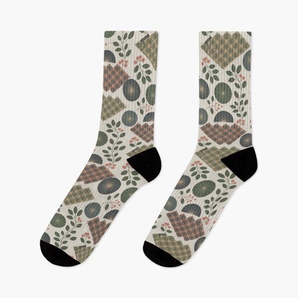 Item preview, Modern Japanese Wagara Botanical Pattern – Elegant Seamless Japanese Floral Design designed and sold by Tamas Das.