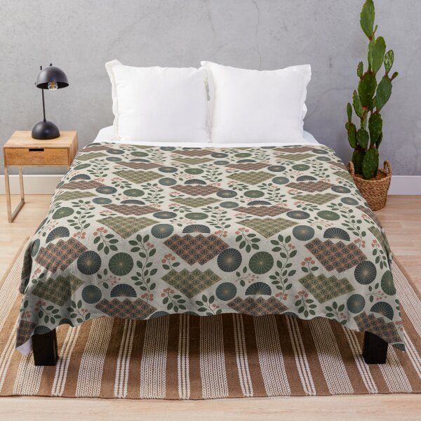 Item preview, Modern Japanese Wagara Botanical Pattern – Elegant Seamless Japanese Floral Design designed and sold by Tamas Das.