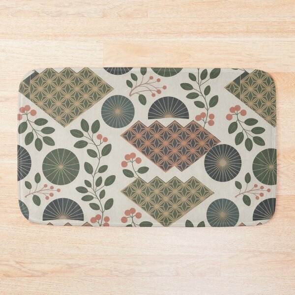 Item preview, Modern Japanese Wagara Botanical Pattern – Elegant Seamless Japanese Floral Design designed and sold by Tamas Das.