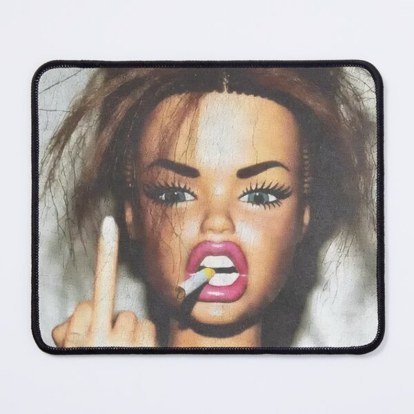 Item preview, Sassy Messy Hair Doll Smoking Middle Finger Meme designed and sold by Devilians92.