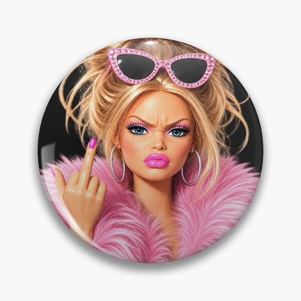 Item preview, Pink Fur Coat Sassy Doll Middle Finger Meme designed and sold by Devilians92.