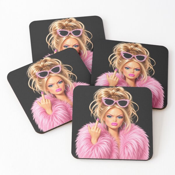 Item preview, Pink Fur Coat Sassy Doll Middle Finger Meme designed and sold by Devilians92.