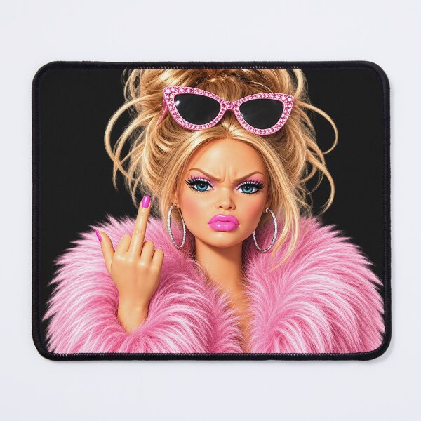 Item preview, Pink Fur Coat Sassy Doll Middle Finger Meme designed and sold by Devilians92.