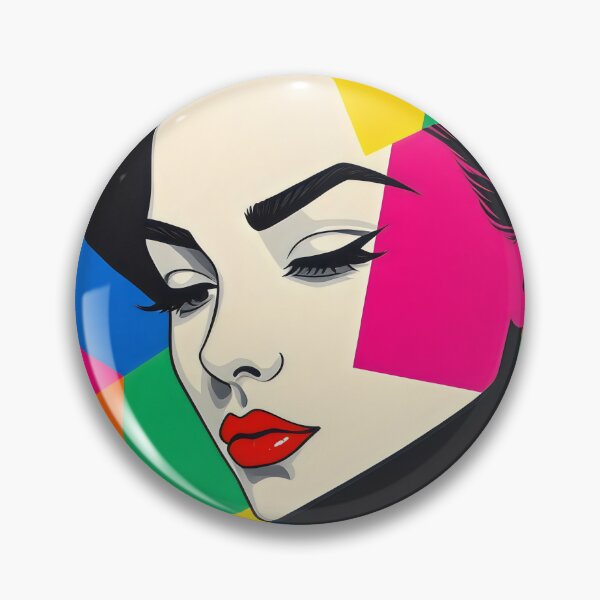 Item preview, Popart Female portrait Geometric Shapes designed and sold by ZanyPaintbrush.
