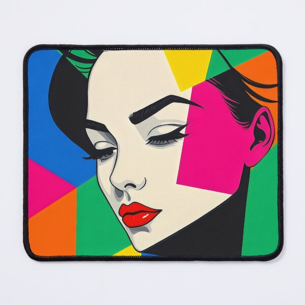 Item preview, Popart Female portrait Geometric Shapes designed and sold by ZanyPaintbrush.