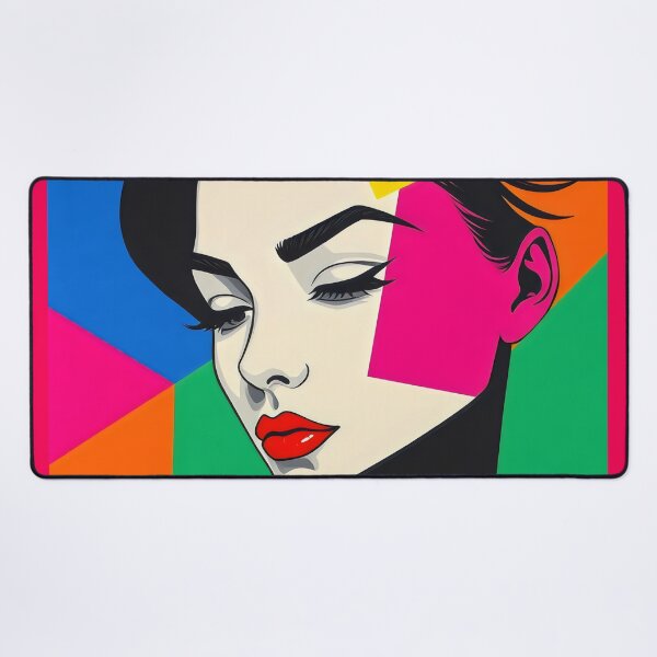 Item preview, Popart Female portrait Geometric Shapes designed and sold by ZanyPaintbrush.
