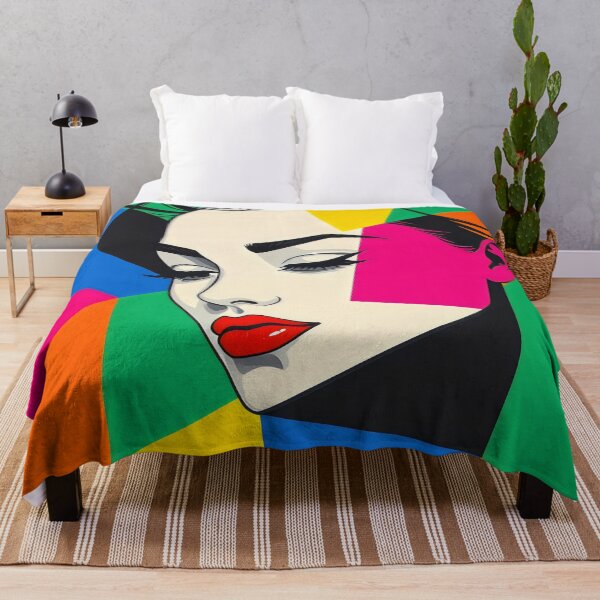 Item preview, Popart Female portrait Geometric Shapes designed and sold by ZanyPaintbrush.