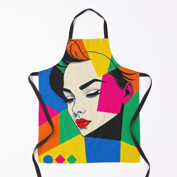 Item preview, Popart Female portrait Geometric Shapes designed and sold by ZanyPaintbrush.